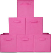 LifeGoods Organiseurs de placards - 6 pièces - 20L - Textile - Rose