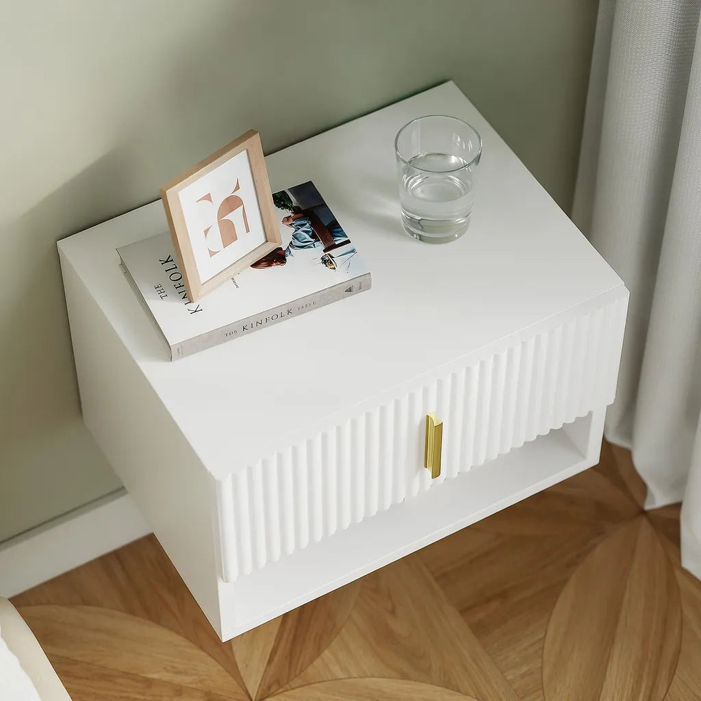 Table de chevet SoBuy FBT176-E-W - Blanche - 40 x 30 x 26 cm - Avec tiroir et étagère ouverte
