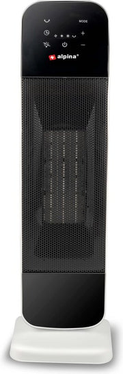 Chauffage électrique - Alpina - Chauffage par ventilateur céramique - également refroidissement - minuterie - télécommande - fonction pivotante - 2000W - Noir Blanc