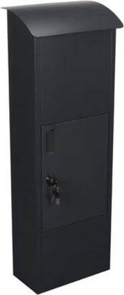 Perel Boîte aux lettres pour colis Helsinki, sur pied, avec plaque signalétique, 2 clés incluses, dimensions (H x L x P) 105 x 39 x 25 cm, gris foncé