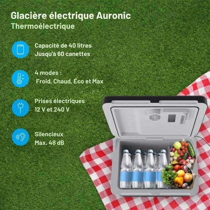 Glacière éléctronique - Auronic - 40L - 12V et 240V - Noir
