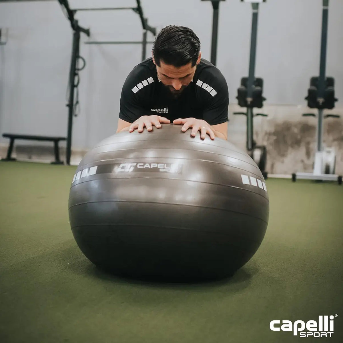 Ballon de fitness Capelli Sport 75 cm – Anti-éclatement et antidérapant – Jusqu'à 150 kg – Pour le yoga et le renforcement musculaire