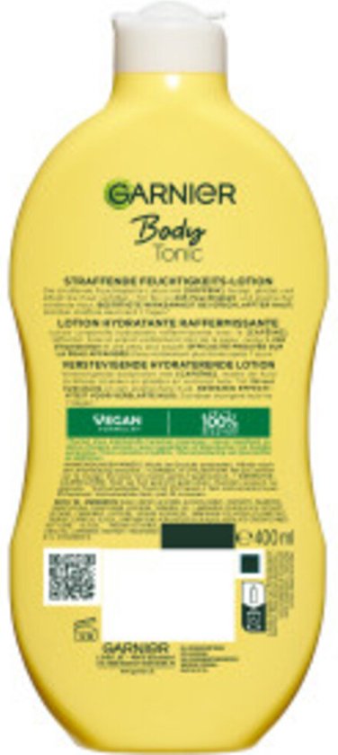 Garnier Body Tonic Lotion raffermissante pour le corps - Hydrate jusqu'à 24 heures - À la caféine - Rend la peau plus ferme et plus lisse - 400 ml