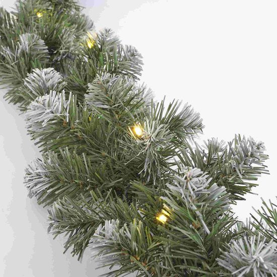 Black Box Trees - Guirlande Norton givrée, LED vertes -  L 270 x P 20 cm