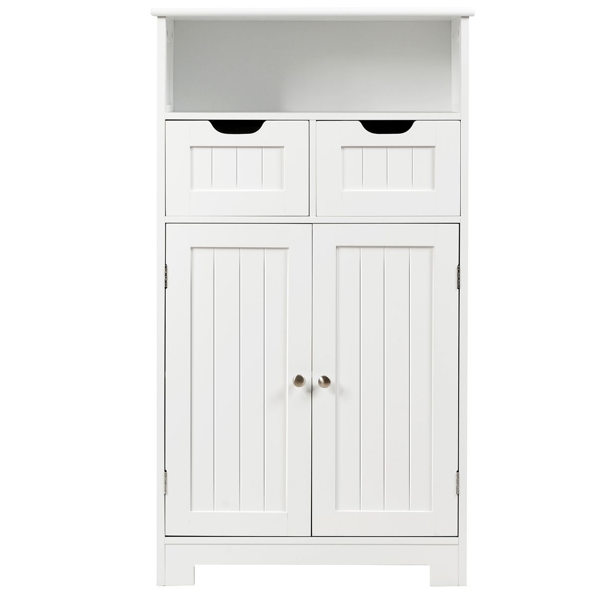 Meuble de salle de bains Coast - avec étagère ouverte - 2 portes et 2 tiroirs réglables - blanc
