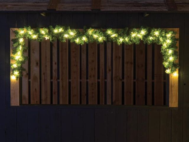 Spike Light LED - 250 cm - 40 lampes leds blanc chaud - fil vert - 31V