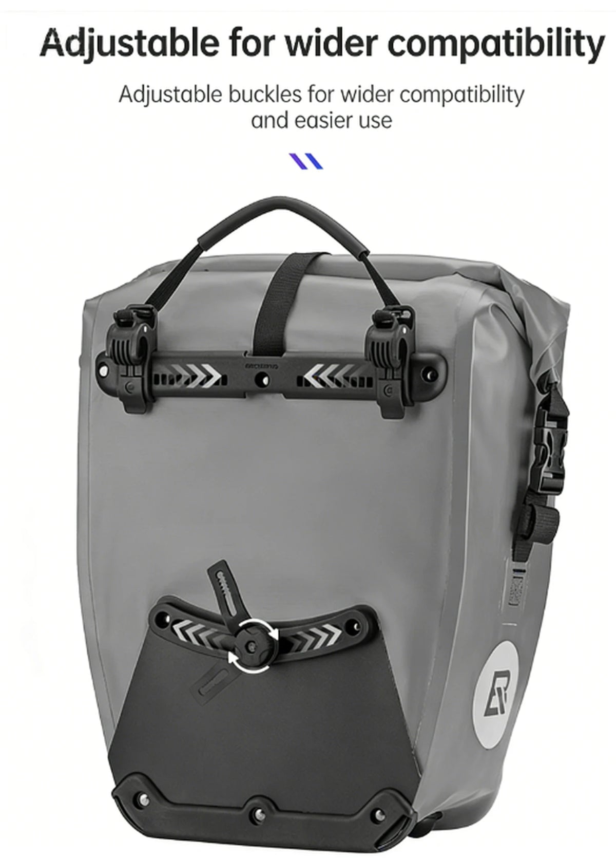 Sac de vélo étanche ROCKBROS pour porte-bagages - 25–32 L - Noir - Extensible - Pour vélo électrique et VTT