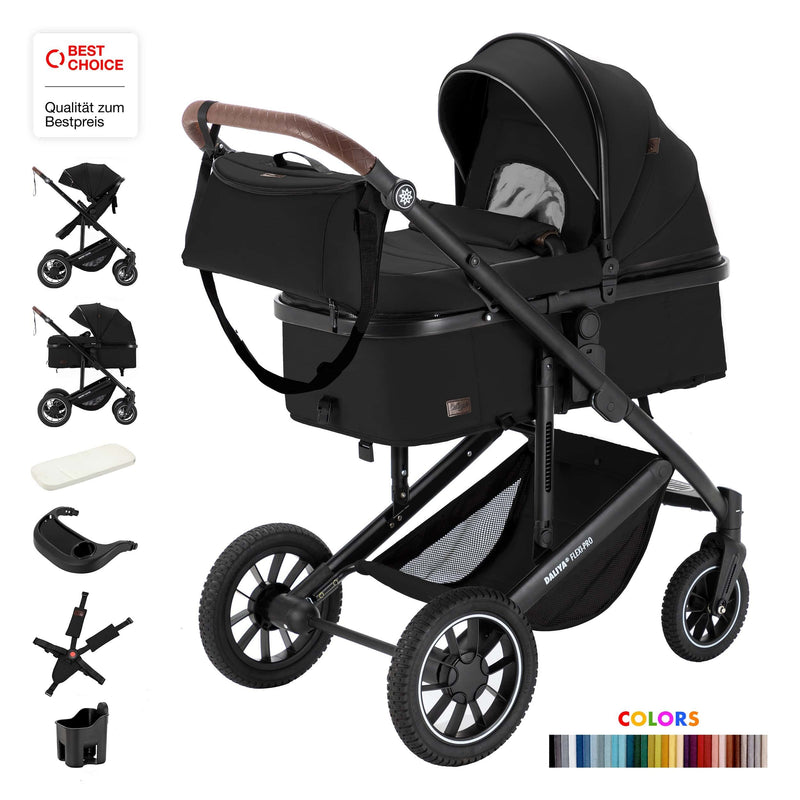 Poussette et buggy 2-en-1 Daliya FLEXI-PRO - noir