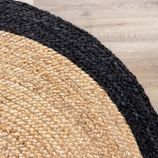 Tapis en jute NATURL. - Fair Rond Naturel/Noir - Ø 120 cm