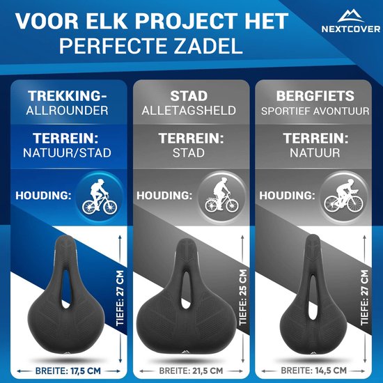 NEXTCOVER® Selle de vélo de randonnée avec mousse à mémoire de forme 3.0 - L'originale