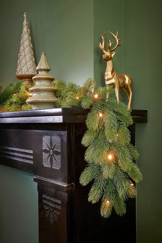 Black Box Trees Nagoya : guirlande avec éclairage LED - Décoration de Noël d'intérieur avec 40 ampoules blanc chaud - Guirlandes de Noël en plastique - L 270 x Ø 20 cm - Vert