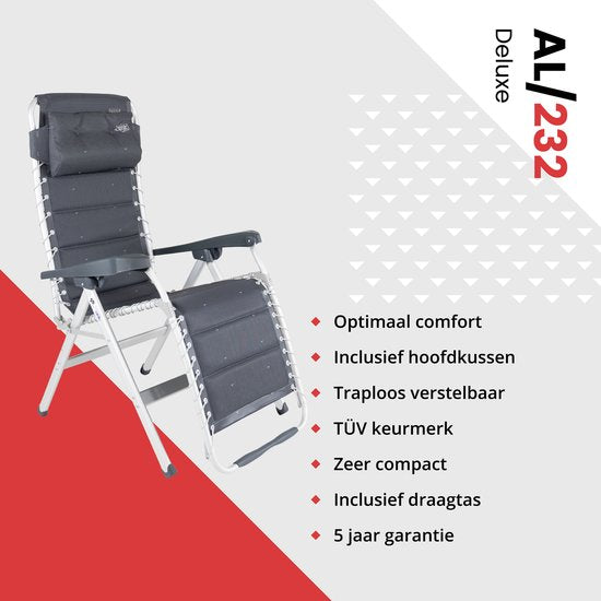 Crespo - Fauteuil relax - AL/232 - Deluxe - Gris foncé