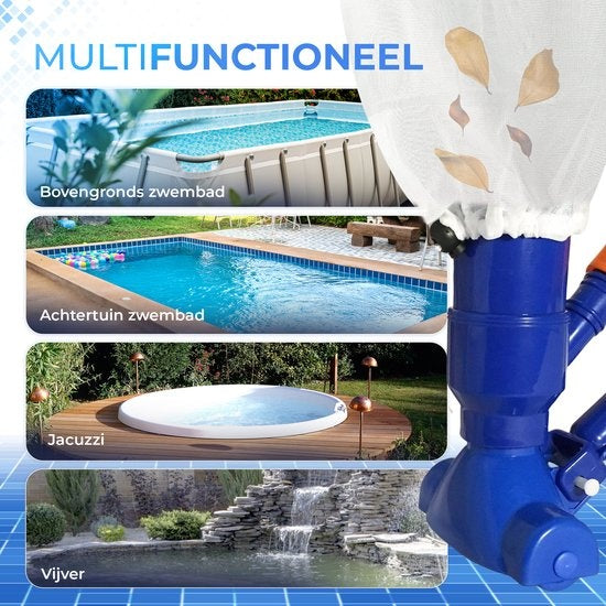 AyeTools Aspirateur de piscine - avec filet de récupération - Bleu