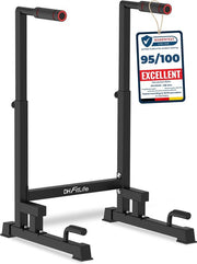 DH FitLife Dip Bars | Dip Stand Station | Power Station Fitness Equipment for Home | Parallettes Calisthenics Training Equipment | Individually Adjustable Height for Strength Training