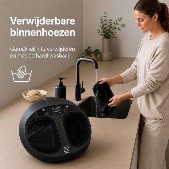 Appareil de massage des pieds Northwall - Massage des pieds Shiatsu avec compression d'air et chaleur infrarouge - Pour une meilleure circulation sanguine, la détente et la récupération - Télécommande incluse