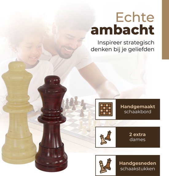 Echiquier Windsor - avec pièces - 40 cm - Annotations - Jeu d'échecs - Jeu d'échecs magnétique - Jeu d'échecs - Bois