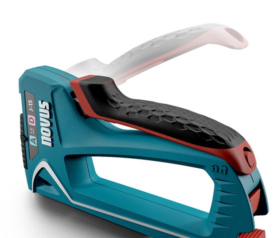 Novus Handtacker J-15 - Agrafeuse manuelle - pour agrafes A, D, H et G - pour la fixation, entre autres, de textiles, de cuir, de films, de papier, de liège et de plaques en plastique souple
