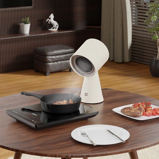 CIARRA CBPHW01 – Hood To Go – Hotte aspirante portable et mobile – Purificateur d’air – avec filtre à charbon – blanc cassé