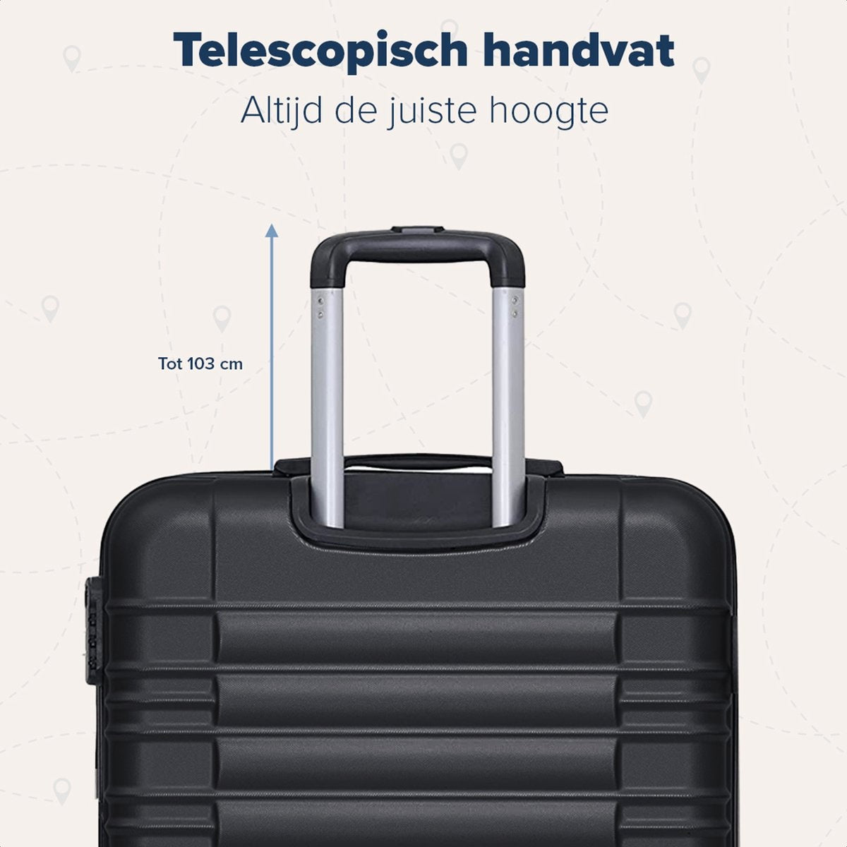 TRVLMORE Valise - Bagage à main - 54x36x20cm - 38L - Noir