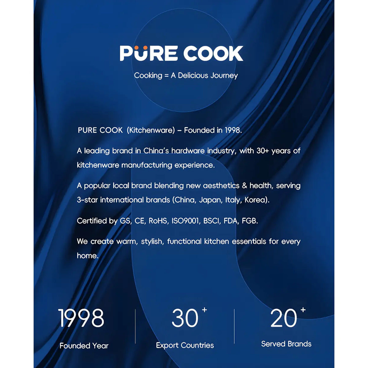 Poêle PURE COOK 304 en acier inoxydable à trois couches - 20 cm - compatible induction - sans couvercle