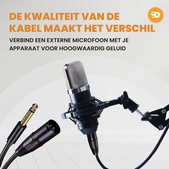 Drivv. Premium XLR Cable - XLR mâle vers jack 6,35 mm mâle - Jack stéréo - 2 mètres