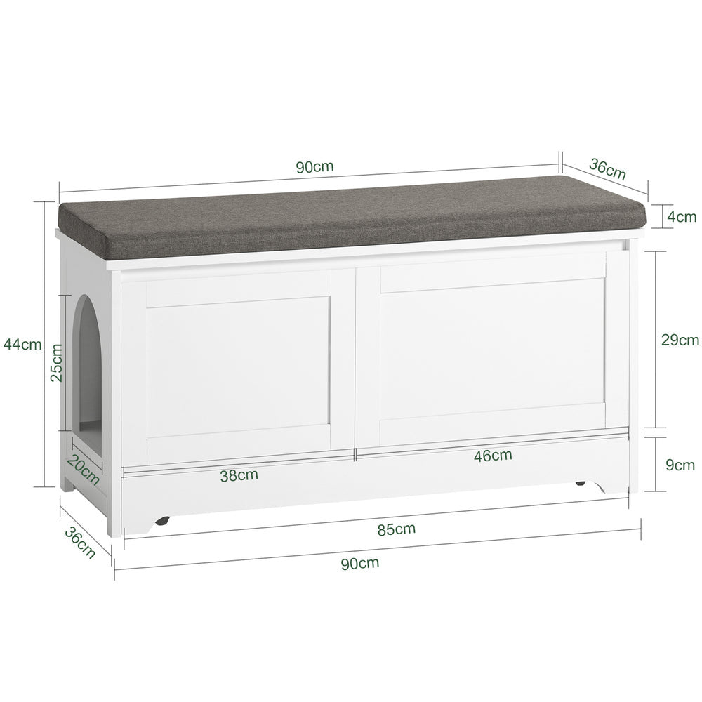 SoBuy FSR136-W Maison pour chat, banc pour chat, armoire pour chat, armoire pour chat, banc à chaussures, étagère à chaussures, tabouret à chaussures