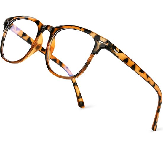 Lunettes anti-lumière bleue - Lunettes pour ordinateur - Temps passé devant l'écran - Monture légère - Unisexe - Motif écaille