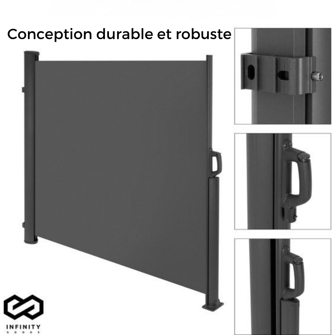 Store latéral - Infinity Goods  - 300 x 160 cm - Extensible - Résistant aux intempéries - Anthracite