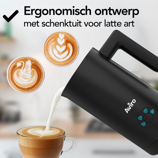 Aviro Milk Frother With Spout - Electric - 300ML - 4-in-1 - Milk Frother - Milk Whiskisk - Milk Frother - Black