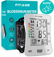 FITAGE Medical Tensiomètre pour le bras - Tensiomètres - Cardiofréquencemètre - Tensiomètre - Brassard 22-42cm - BLANC