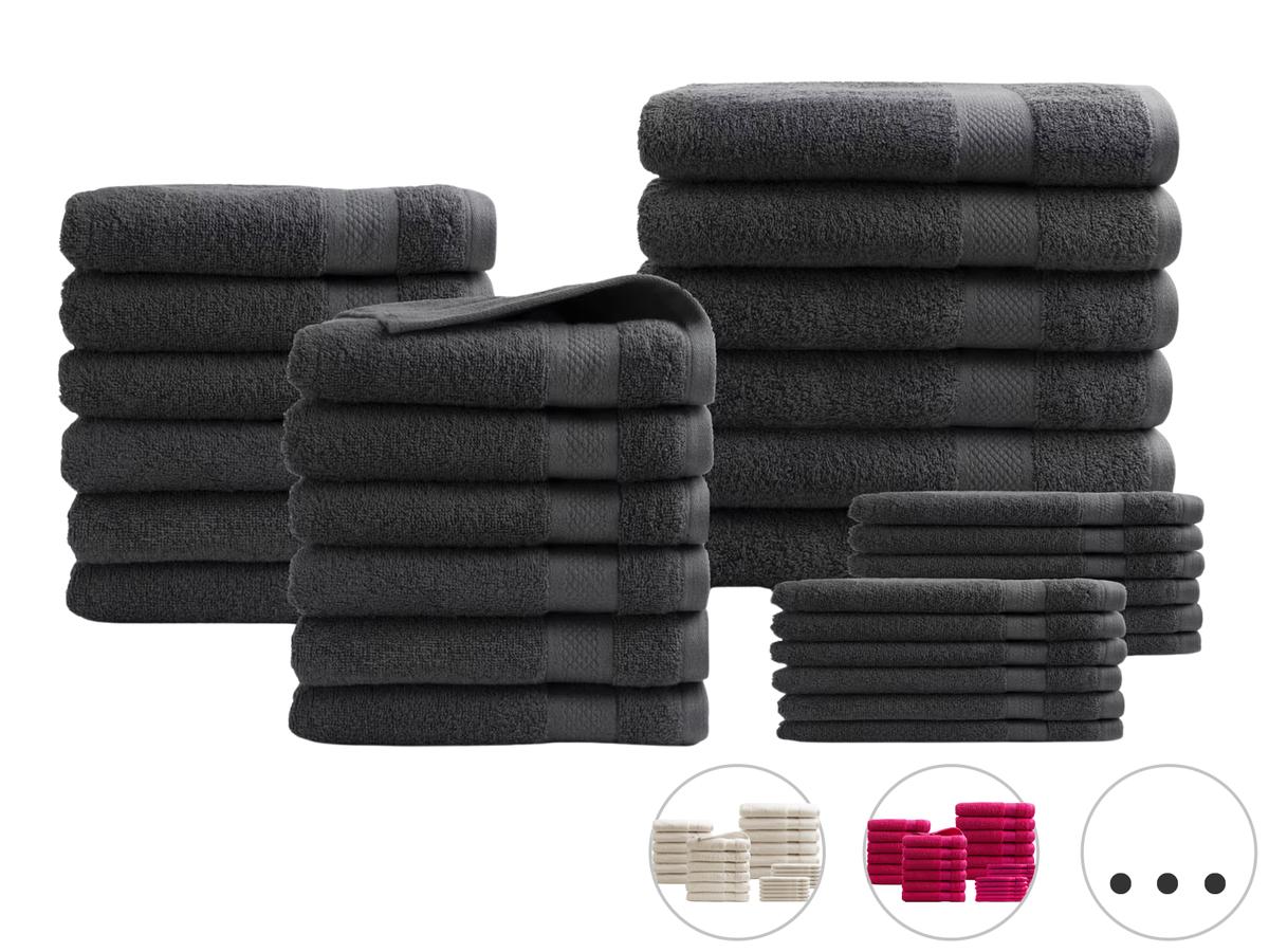 Ensemble de linge de bain DoubleDry, collection Hôtel - 30 pièces - 500 g/m² - Bordeaux