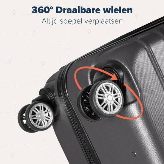 TRVLMORE Set de valises - 3 pièces - 38L (bagage à main) + 70L + 110L - Gris foncé