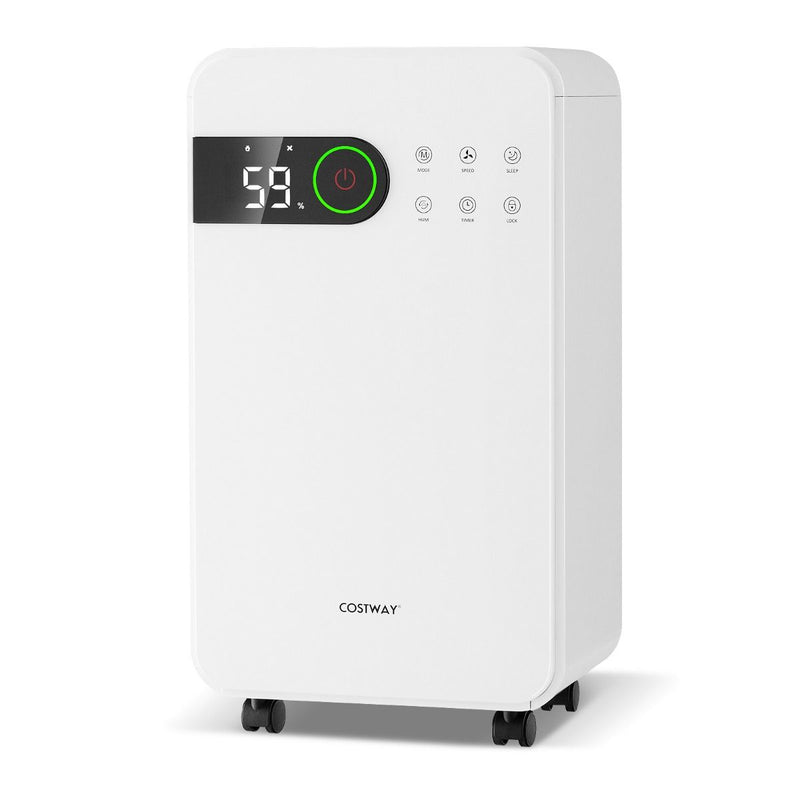 Déshumidificateur Coast - Réservoir d'eau de 2,3 litres - Mode veille - Minuterie 24 heures - Blanc