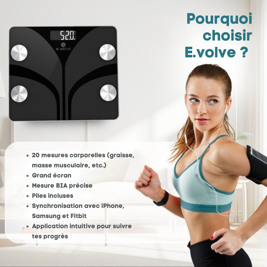 e.volve Scales Pèse-personne numérique - Noir - EV01578