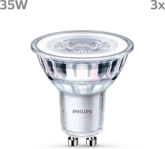 Spot LED Philips - 35 W - GU10 - Lumière blanc chaud - 3 pièces