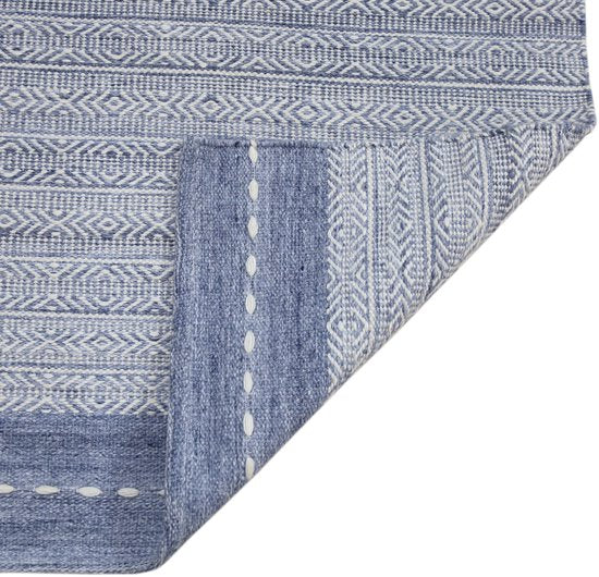 Tapis d'extérieur AXI Rhodos – Rectangulaire – 200 x 290 cm – Bleu – Motif géométrique – Tapis d'extérieur – Résistant aux intempéries et aux UV – Tissage plat – Tapis de jardin – Pour l'intérieur et l'extérieur – Tissé à la main