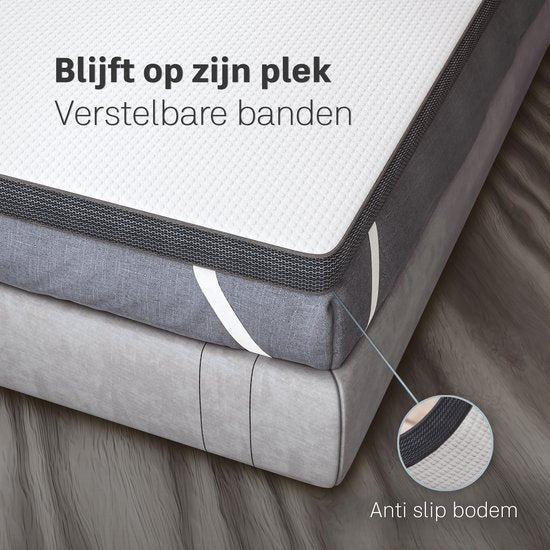 CozySense® Topper 120x200 - Surmatelas - Matelas de pont - Mousse à mémoire de forme avec gel réfrigérant - CertiPUR® - Fermeté douce - 8 CM - Housse lavable