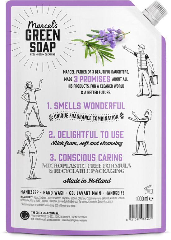 Recharge de savon pour les mains à la lavande et au romarin, 1 L