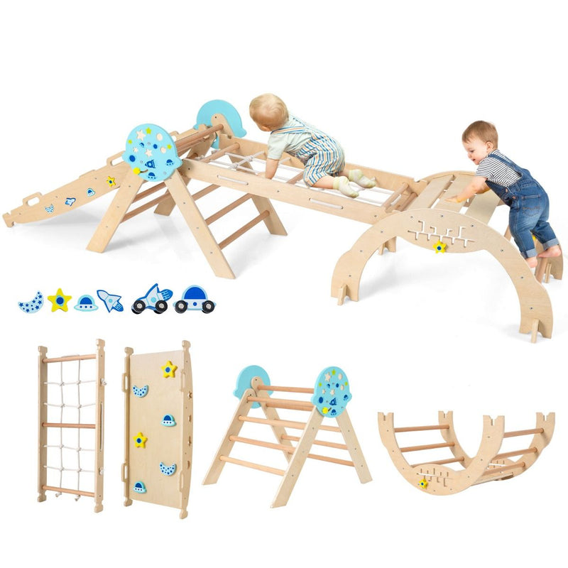 Structure d'escalade Coast Montessori - Structure de jeu 9 en 1 - pliable - Naturel