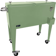 AXI Retro Cooler Vert - Glacière avec couvercle amovible et décapsuleur - Avec 2 roues et un frein - Capacité de 76 L