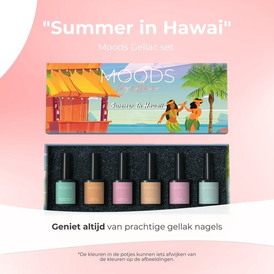 Moods Gel Polish 6-Piece Set - Vernis à ongles en gel - 8ML - Summer in Hawaii - Gellac - Nails - Gel Polish Starter Pack - Pastel Colours