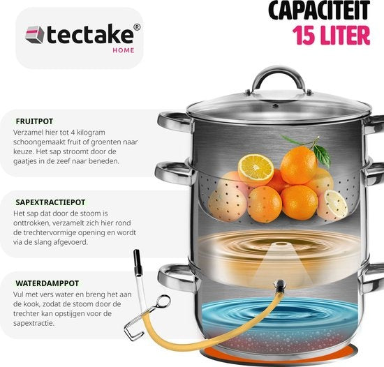 Tectake Extracteur de vapeur - Ø 26 cm - acier inoxydable - Induction