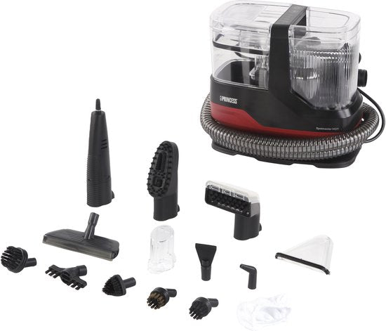 Nettoyant à vapeur Princess - Nettoyant pour tapis - Nettoyant pour meubles - 3 embouts inclus - 1 100 ml - Puissant détachant et dépoussiérant - Convient pour les canapés, les meubles et la voiture - Spot Master Plus Hot 332023