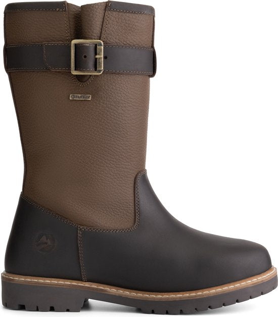 Travelin' Finnmark - Bottes imperméables pour femme - Doublées de laine - Marron foncé