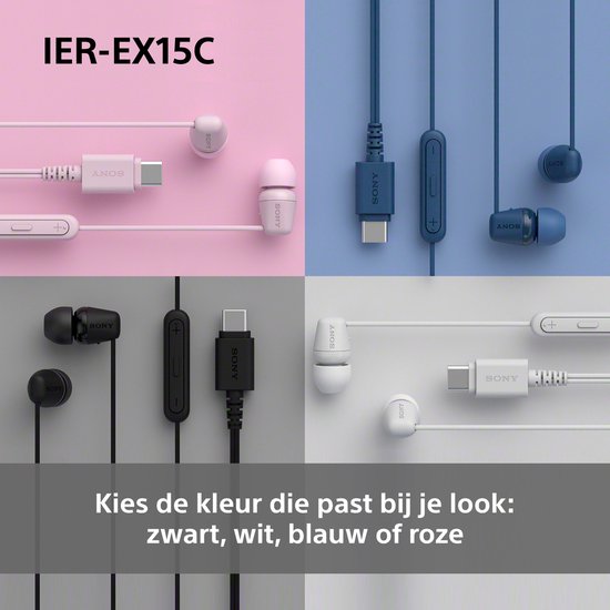 Sony IER-EX15C – Écouteurs intra-auriculaires USB-C avec microphone - Bleu