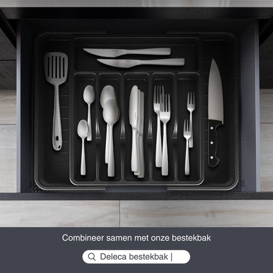 Deleca 12 Person Cutlery Set Essential (72 pieces) - Spoons, Knives, Forks, Steak Knives & Pastry Forks - Dishher safe Cutlery - Shiny Silver / Stainless Steel
