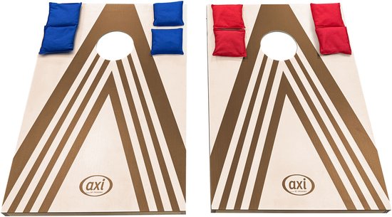 Ensemble de cornhole AXI Plus avec 2 planches de 91 x 60 cm – Jeu de lancer de sacs compact pour l'extérieur et l'intérieur – Comprend 8 sacs de cornhole et un sac de transport – Planche de cornhole en bois avec pieds rabattables – Jeu de jardin pour enfa