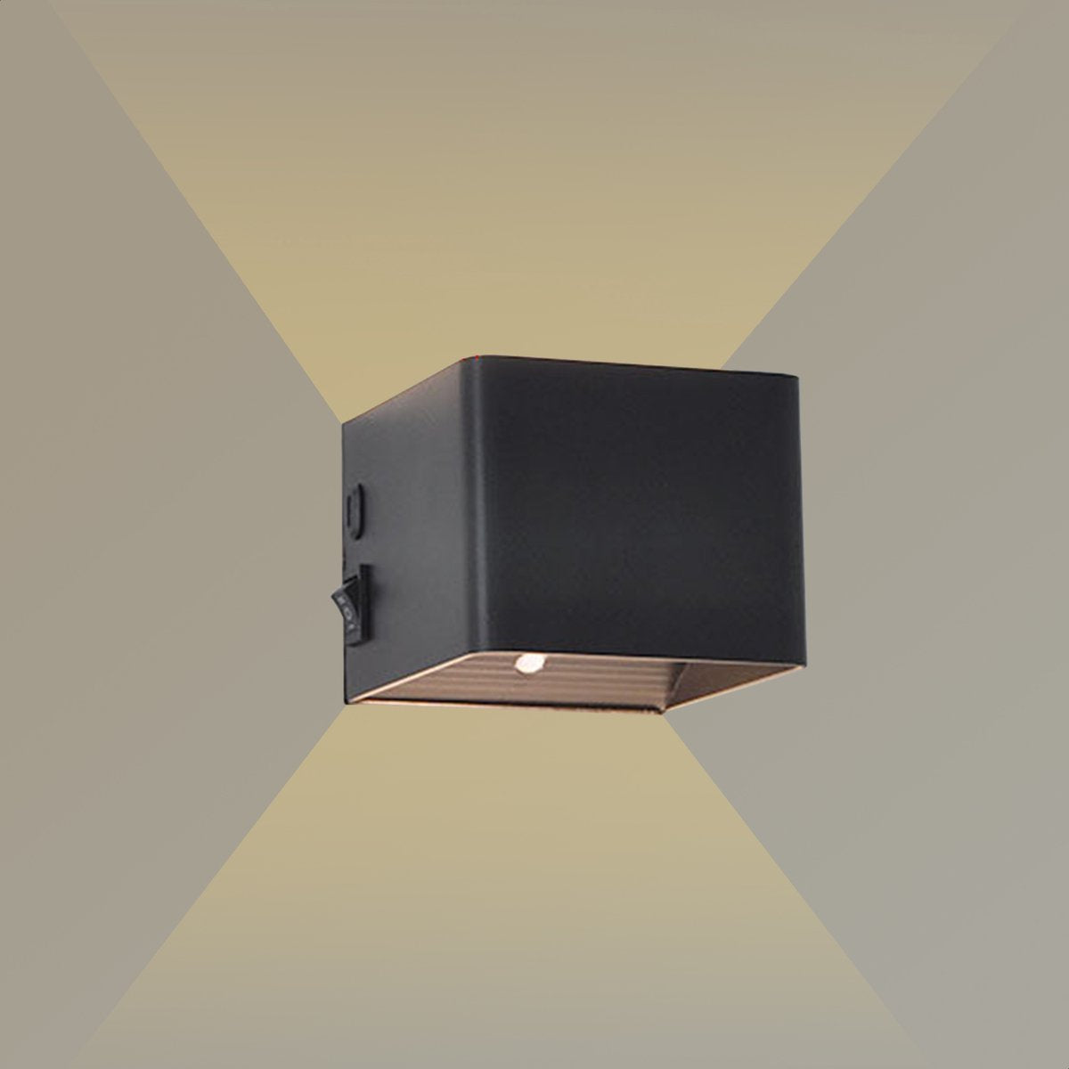 Techvavo® Applique murale rechargeable noire - 1 pièce - 19x4x1.8 cm - Détecteur de mouvement intelligent - Pour l'intérieur - Rechargeable par USB - Sans fil - Salon, salle de bain, chambre à coucher