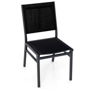 Chaises d'extérieur Coast - Légères - En aluminium - Assise respirante - Ergonomiques - 60 x 45 x 87 cm - Noires