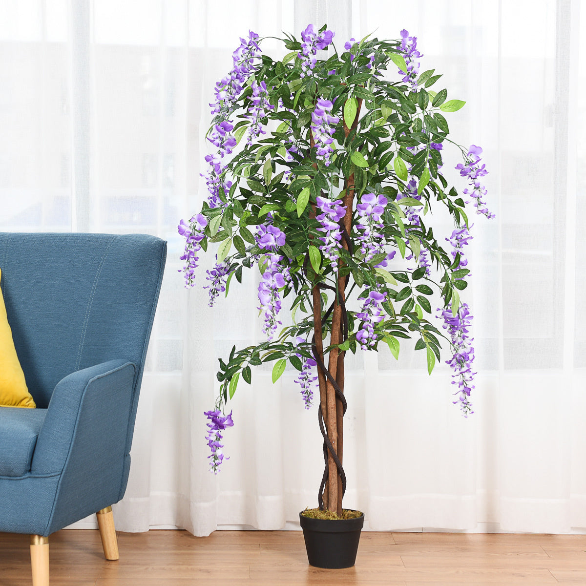 Palmier artificiel utilisable 75 cm/150 cm/180 cm violet/rose/blanc